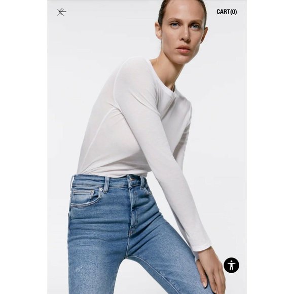 Zara VENICE BLUE ZW PREMIUM '80S HIGH WAIST JEANS Blue-2553/242-NWT - Picture 5 of 11